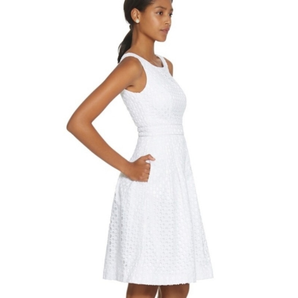 White House Black Market Textured White Midi Dress